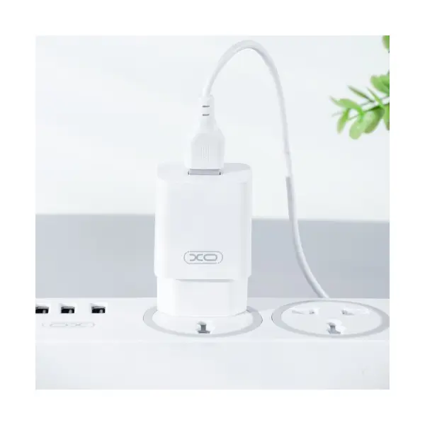 МЕРЕЖЕВИЙ ЗАРЯДНИЙ ПРИСТРІЙ XO L99 2.4A HOME CHARGER WITH LIGHTNING CABLE, БІЛИЙ