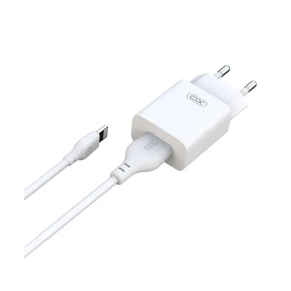 МЕРЕЖЕВИЙ ЗАРЯДНИЙ ПРИСТРІЙ XO L99 2.4A HOME CHARGER WITH LIGHTNING CABLE, БІЛИЙ