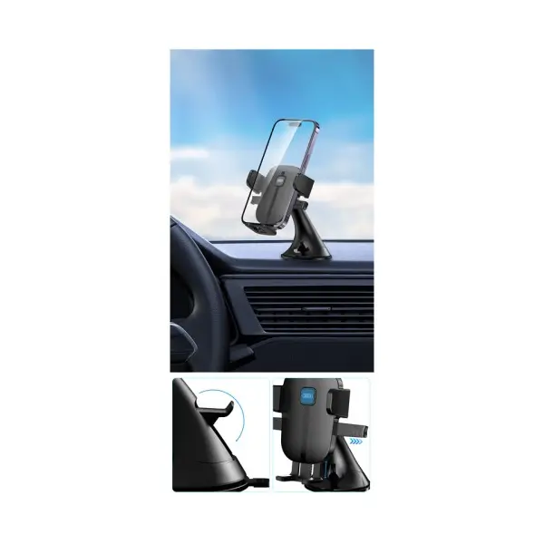 MR4_147286 Автотримач xo c120 instrument panel small suction cup holder, чорний 