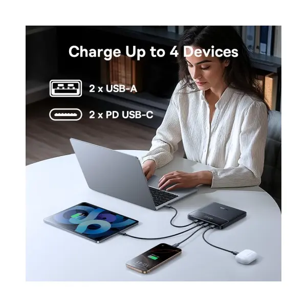 ЗОВНІШНІЙ АКУМУЛЯТОР POWER BANK BASEUS H1 FAST CHARGING POWER BANK WITH DIGITAL DISPLAY 20 000MAH 100W, ЧОРНИЙ P10021604123-00