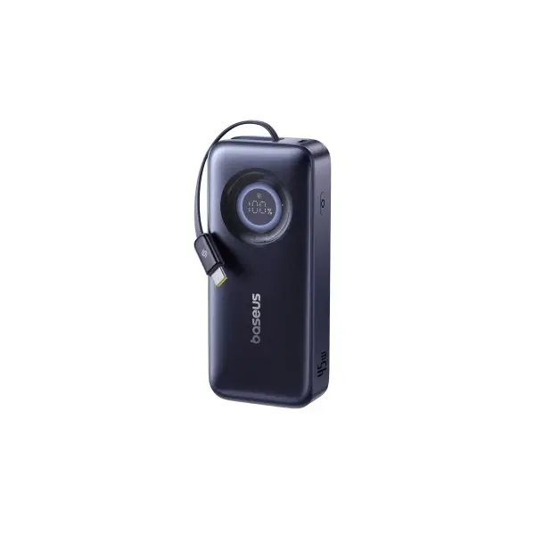 ЗОВНІШНІЙ АКУМУЛЯТОР POWER BANK BASEUS ENERCORE CR11 POWER BANK WITH RETRACTABLE CABLE 10 000MAH 45W, ЧОРНИЙ E0027G00