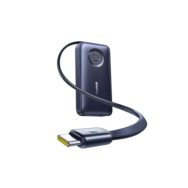 ЗОВНІШНІЙ АКУМУЛЯТОР POWER BANK BASEUS ENERCORE CR11 POWER BANK WITH RETRACTABLE CABLE 10 000MAH 45W, ЧОРНИЙ E0027G00