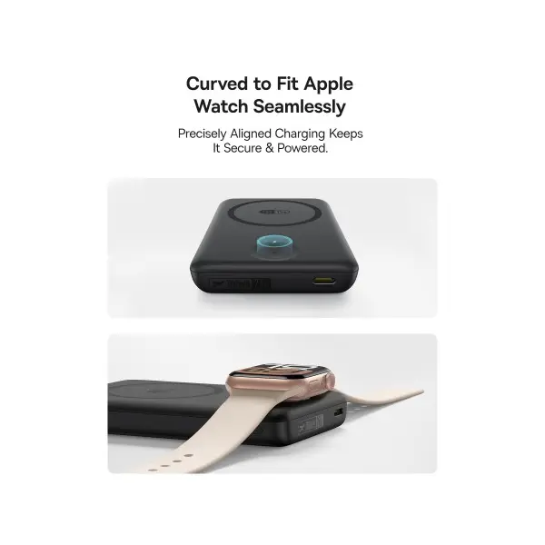 ЗОВНІШНІЙ АКУМУЛЯТОР POWER BANK BASEUS ENERFILL FT11 MAGNETIC POWER BANK ДЛЯ IWATCH+PHONE 10 000MAH 27W, ЧОРНИЙ P1008210G123-00