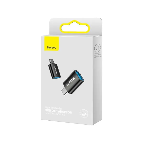 MR4_147461 Перехідник baseus ingenuity series mini otg adaptor type-c to usb-a 3.1, чорний zjjq000001 