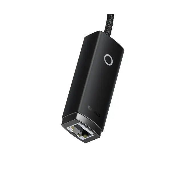 ПЕРЕХІДНИК USB BASEUS LITE SERIES ETHERNET ADAPTER USB-A TO RJ45 LAN PORT (1000MBPS), ЧОРНИЙ WKQX000101