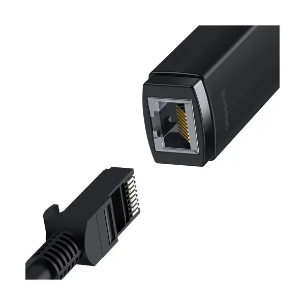 ПЕРЕХІДНИК USB BASEUS LITE SERIES ETHERNET ADAPTER USB-A TO RJ45 LAN PORT (1000MBPS), ЧОРНИЙ WKQX000101