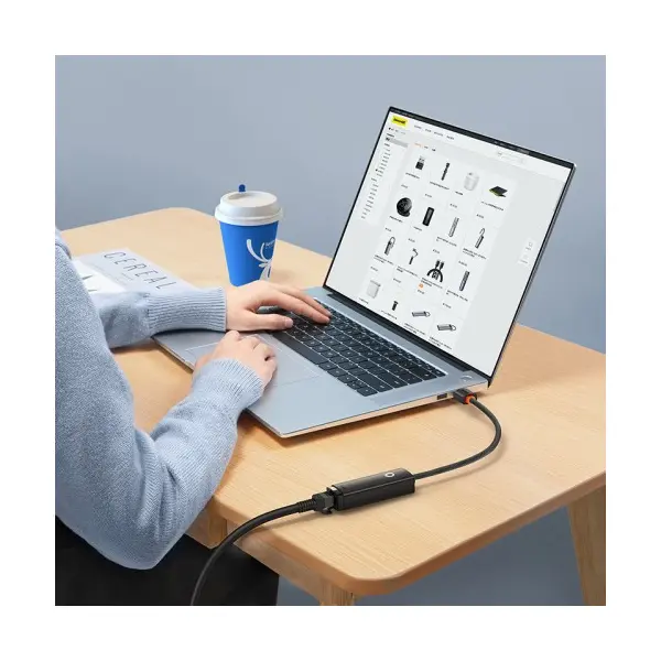 ПЕРЕХІДНИК USB BASEUS LITE SERIES ETHERNET ADAPTER USB-A TO RJ45 LAN PORT (1000MBPS), ЧОРНИЙ WKQX000101
