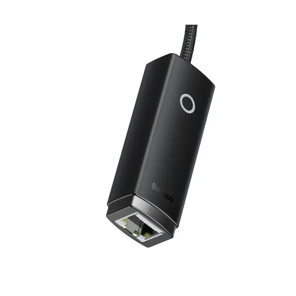 ПЕРЕХІДНИК USB BASEUS LITE SERIES ETHERNET ADAPTER USB-A TO RJ45 LAN PORT (100MBPS), ЧОРНИЙ WKQX000001