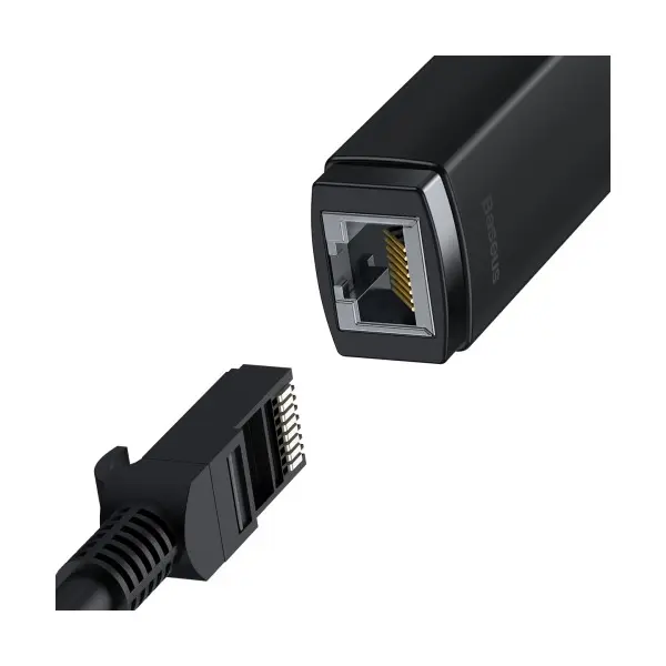 ПЕРЕХІДНИК USB BASEUS LITE SERIES ETHERNET ADAPTER USB-A TO RJ45 LAN PORT (100MBPS), ЧОРНИЙ WKQX000001