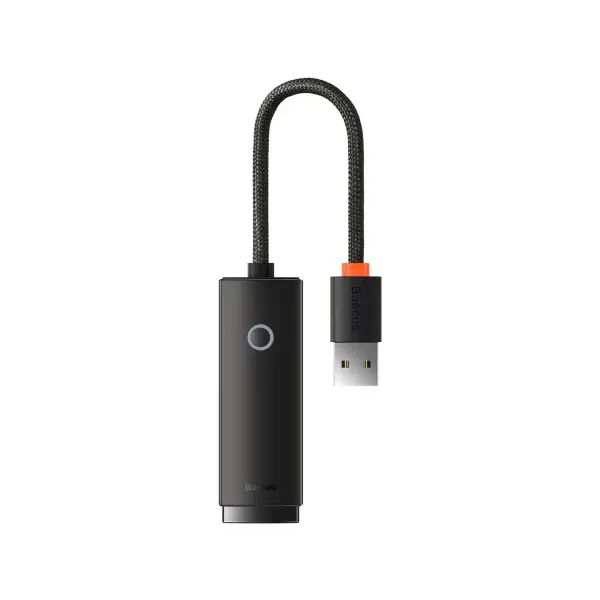 ПЕРЕХІДНИК USB BASEUS LITE SERIES ETHERNET ADAPTER USB-A TO RJ45 LAN PORT (100MBPS), ЧОРНИЙ WKQX000001