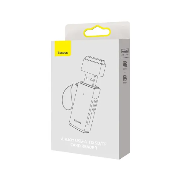 КАРТРИДЕР BASEUS LITE SERIES USB-A TO SD, TF CARD READER, СІРИЙ WKQX060013