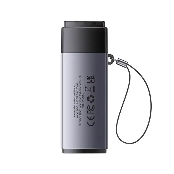 КАРТРИДЕР BASEUS LITE SERIES USB-A TO SD, TF CARD READER, СІРИЙ WKQX060013