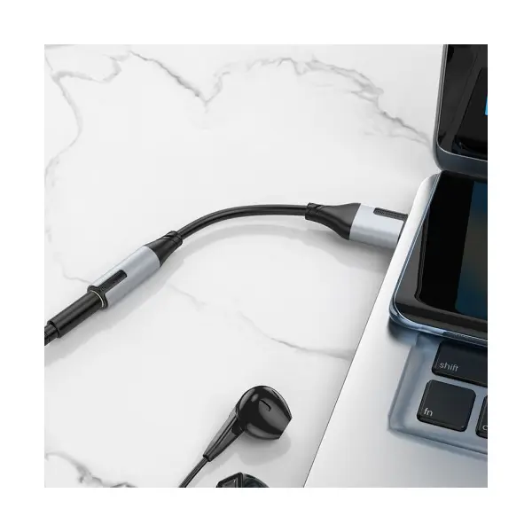 АДАПТЕР BOROFONE BV19 CREATOR DIGITAL AUDIO CONVERTER TYPE-C TO 3.5MM, ЧОРНИЙ