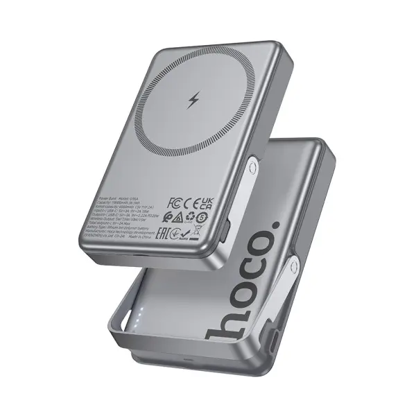 MR4_147518 Зовнішній акумулятор power bank hoco q36a sunlight pd20w power bank magnetic suction holder 10 000mah metal, сірий 