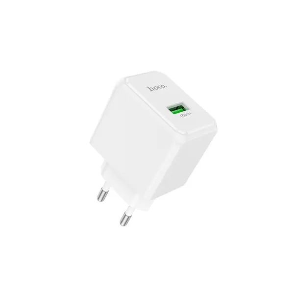 МЕРЕЖЕВИЙ ЗАРЯДНИЙ ПРИСТРІЙ HOCO CS12A OCEAN SINGLE PORT QC3.0 CHARGER, БІЛИЙ