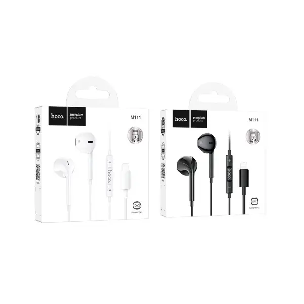 НАВУШНИКИ ДРОТОВІ HOCO M111 PRIMERO DIGITAL HEADSET LIGHTNING, ЧОРНИЙ