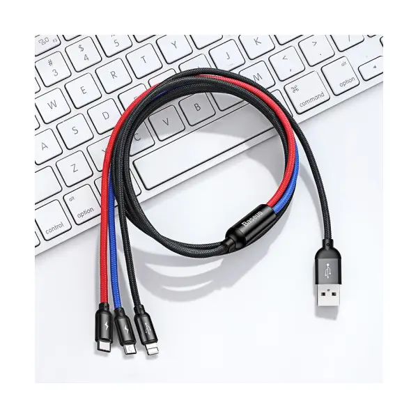 MR4_151575 Кабель baseus three primary colors 3in1 cable usb для m+l+t 3.5a 1.2m, чорний camlt-bsy01 