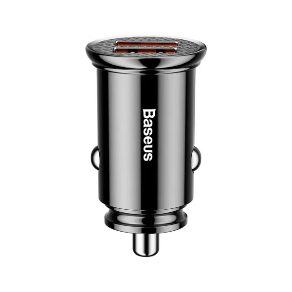 MR4_147510 Автомобільний зарядний пристрій baseus circular plastic pps dual qc3.0 2usb, 5a, 30w, qc3.0, чорний ccall-yd01 BASEUS