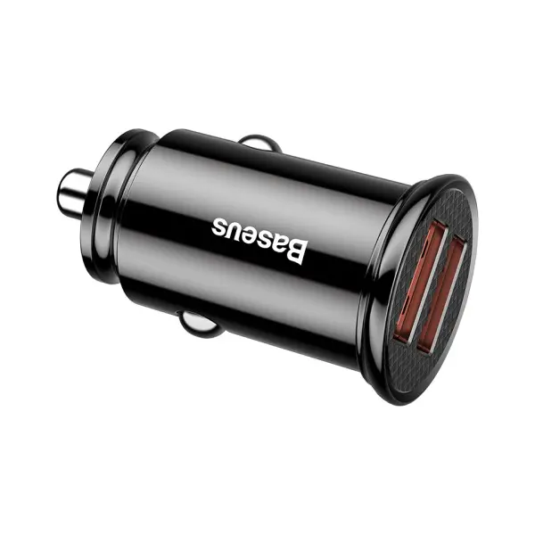 MR4_147510 Автомобільний зарядний пристрій baseus circular plastic pps dual qc3.0 2usb, 5a, 30w, qc3.0, чорний ccall-yd01 BASEUS