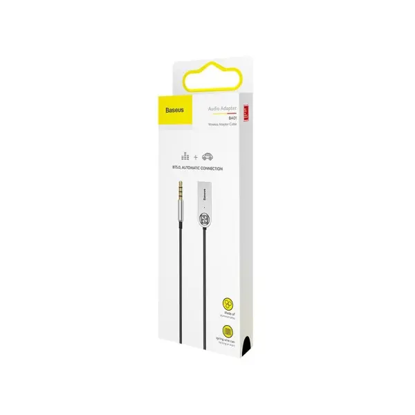 АДАПТЕР BLUETOOTH BASEUS BA01 USB-A TO AUX CABLE, ЧОРНИЙ CABA01-01