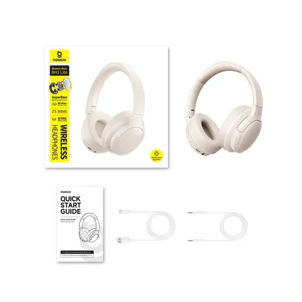MR4_147513 Навушники baseus bass bh1 lite wireless headphones, білий a0203c02 