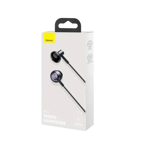НАВУШНИКИ BASEUS ENCOK 3.5MM WIRED EARPHONE H19, ЧОРНИЙ NGH19-01