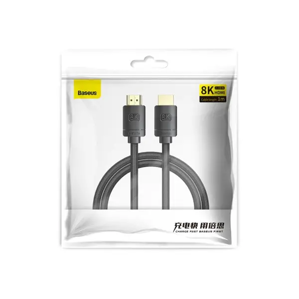 MR4_147501 Кабель baseus high definition series hdmi 8k to hdmi 8k adapter cable 1m, чорний cakgq-j01 