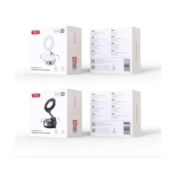 АВТОТРИМАЧ XO C169 + VACUUM SUCTION CUP LOCKING MAGNETIC SUCTION BRACKET (WITH MAGNET RING), ЧОРНИЙ