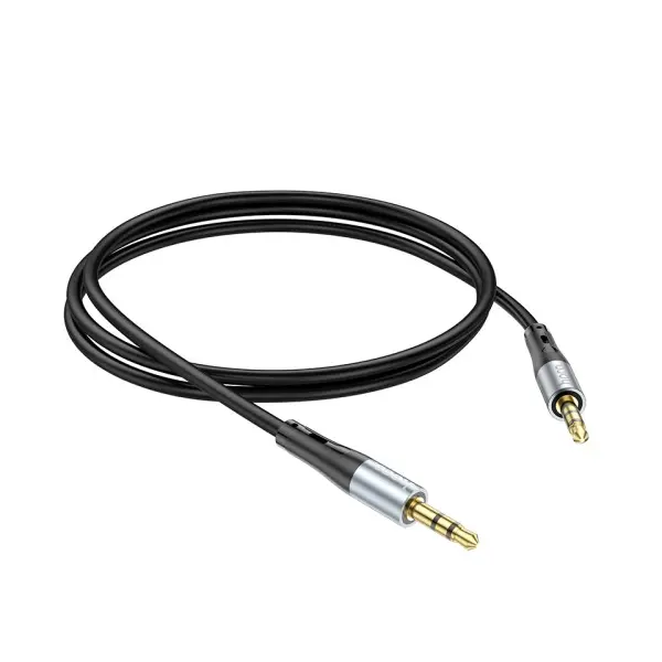 MR4_150975 Кабель aux audio hoco upa22 aux silicone audio cable 1m, чорний 