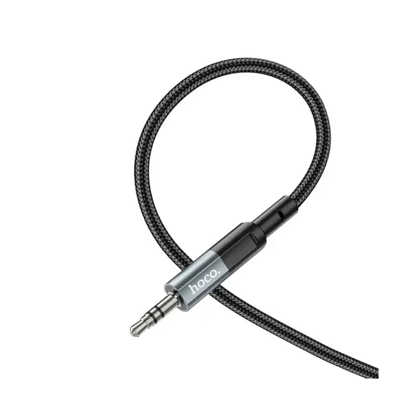 КАБЕЛЬ AUX AUDIO HOCO UPA23 AUX AUDIO CABLE 1M, METAL, СІРИЙ