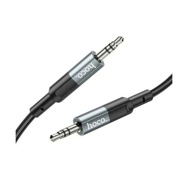 MR4_151011 Кабель aux audio hoco upa23 aux audio cable 1m, metal, сірий 