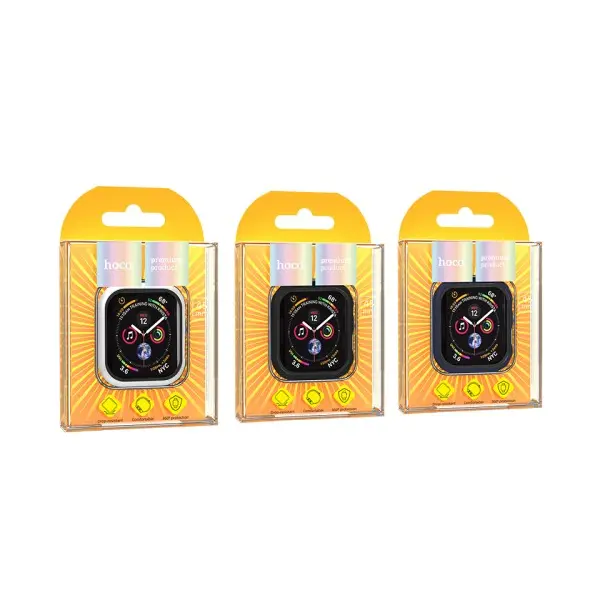БАМПЕР ДЛЯ APPLE WATCH HOCO IWATCH7, 8 WS4 SHADOW 3D PROTECTIVE CASE+FILM (45MM), БІЛИЙ