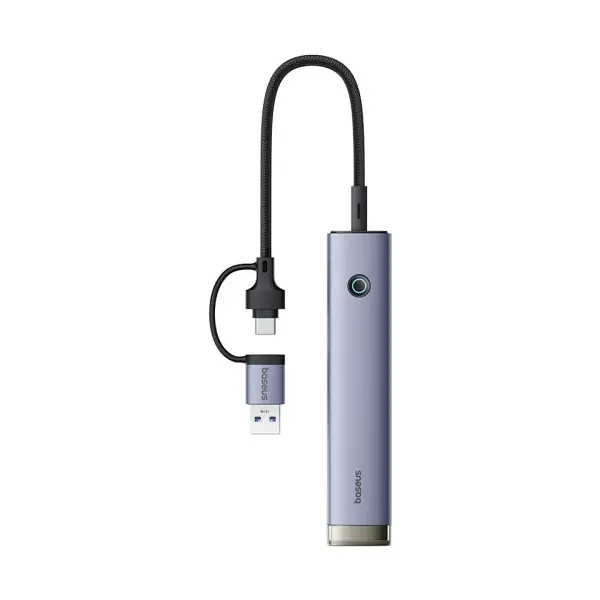ХАБ HUB TYPE-C BASEUS ULTRAJOY 4-PORT AIR (USB, TYPE-C TO USB 3.0*4+TYPE-C), СІРИЙ B0005280B811-13