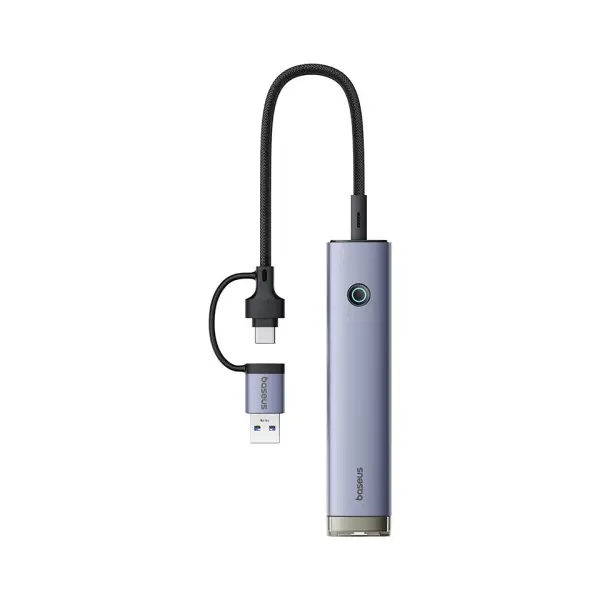 MR4_147476 Хаб hub type-c baseus ultrajoy 4-port (usb, type-c to usb 3.0*3+rj45*1+type-c), сірий b0005280b811-14 
