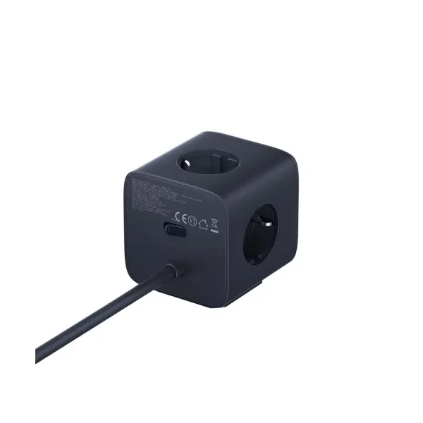 МЕРЕЖЕВИЙ ЗАРЯДНИЙ ПРИСТРІЙ BASEUS ENERFILL FA11 CUBE POWER STRIP 3AC+1U+1C 67W 1.5M EU, ЧОРНИЙ E00082100123-00