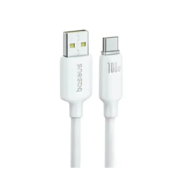 КАБЕЛЬ BASEUS FOAMED SILICONE USB-A TO TYPE-C 100W 2M, БІЛИЙ E0426805