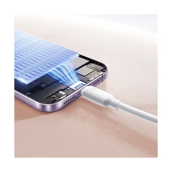 КАБЕЛЬ BASEUS FOAMED SILICONE USB-A TO LIGHTNING 2.4A 2M, БІЛИЙ E0426905