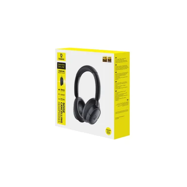 НАВУШНИКИ BASEUS BASS BH1 NC WIRELESS NOISE CANCELLING HEADPHONES, ЧОРНИЙ A0203703