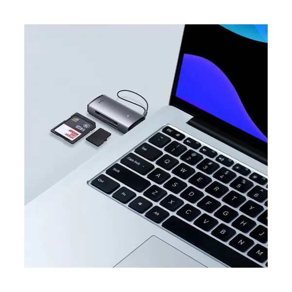 КАРТРИДЕР BASEUS LITE SERIES USB-A TO SD, TF CARD READER, СІРИЙ WKQX060013