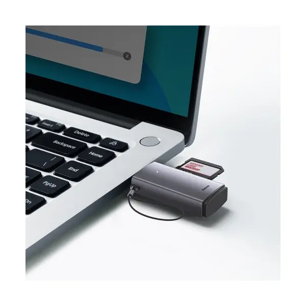 КАРТРИДЕР BASEUS LITE SERIES USB-A TO SD, TF CARD READER, СІРИЙ WKQX060013