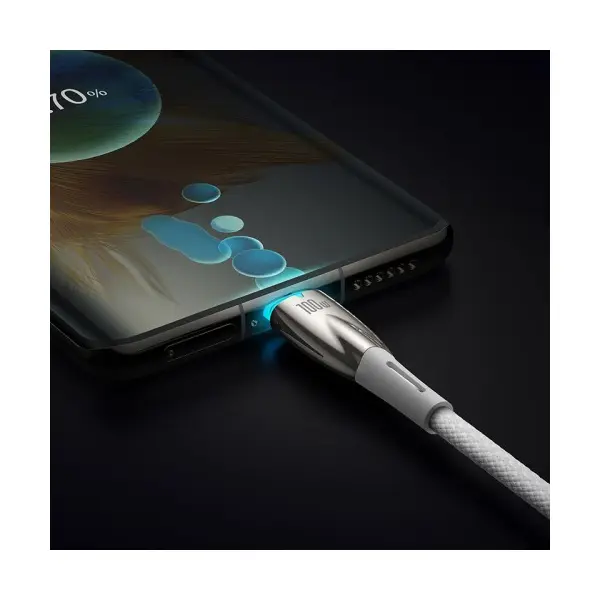 MR4_147467 Кабель pd baseus glimmer series fast charging data cable type-c to type-c 100w 1m, білий cadh000702 