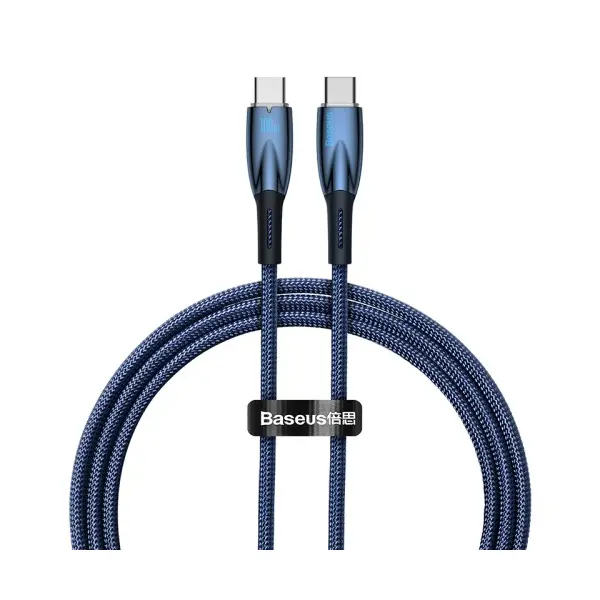 MR4_151210 Кабель pd baseus glimmer series fast charging data cable type-c to type-c 100w 1m синій cadh000703 