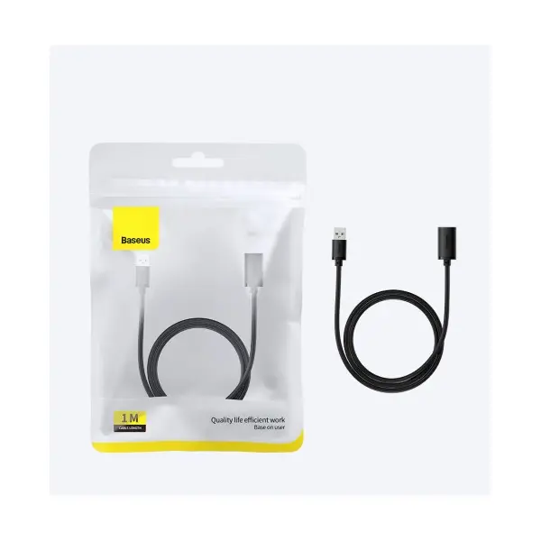 ПОДОВЖУВАЧ USB BASEUS AIRJOY SERIES USB2.0 EXTENSION CABLE 0.5M, ЧОРНИЙ B00631100111-00
