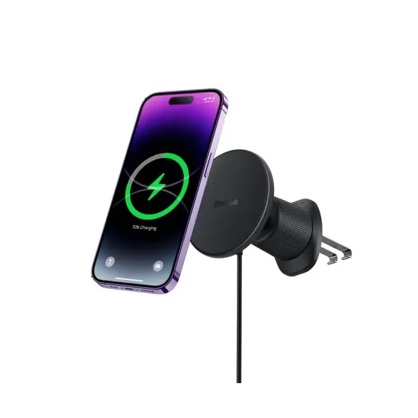 MR4_151252 Бездротовий автомобільний зарядний пристрій baseus cw01 magsafe wireless charging car mount air vent 15w, чорний c40141001111-00 
