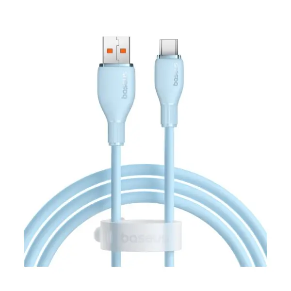КАБЕЛЬ BASEUS PUDDING SERIES FAST CHARGING CABLE USB-A TO TYPE-C 100W 1.2M СИНІЙ P10355703311-00