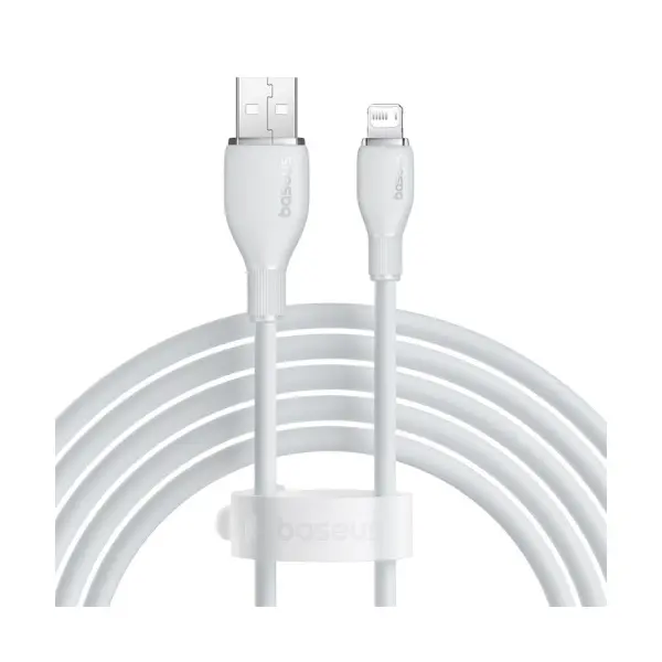 MR4_147473 Кабель baseus pudding series fast charging cable usb-a to lightning 2.4a 2m, білий p10355700221-01 
