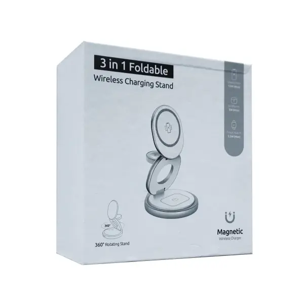 MR4_152198 Зарядний пристрій 3in1 w27 magsafe (iphone, iwatch, airpods) original, сірий 