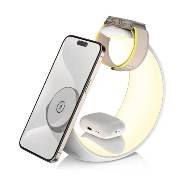 MR4_152195 Зарядний пристрій 4in1 moon magsafe (iphone, iwatch, airpods,night light) 15w fast original, білий 
