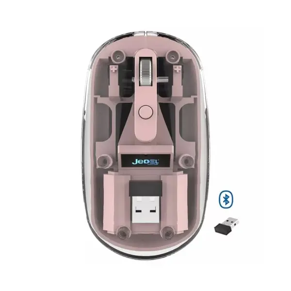 КОМПЮТЕРНА МИШКА JEDEL WD131P WIRELESS 2.4G+BT РОЖЕВИЙ