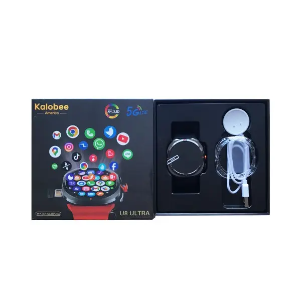 MR4_152210 Смарт-годинник smart watch kalobee u8 ultra 5g amoled, чорний 